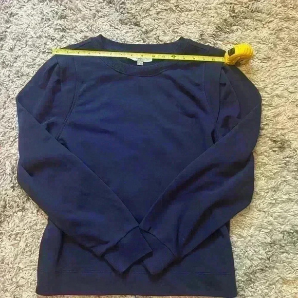 LOFT size large unique sweat shirt in dark blue color. Love the shoulders (C118) - Picture 7 of 10